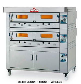 Italforni EGC-2 Heavy duty twin deck gas pizza oven - 24 x 12" Pizzas