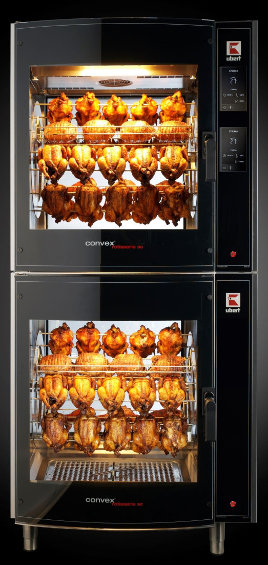 Ubert Convex RT616CC  Stacked 8+8 Spit Rotisserie with Self wash system - Pass Thru'